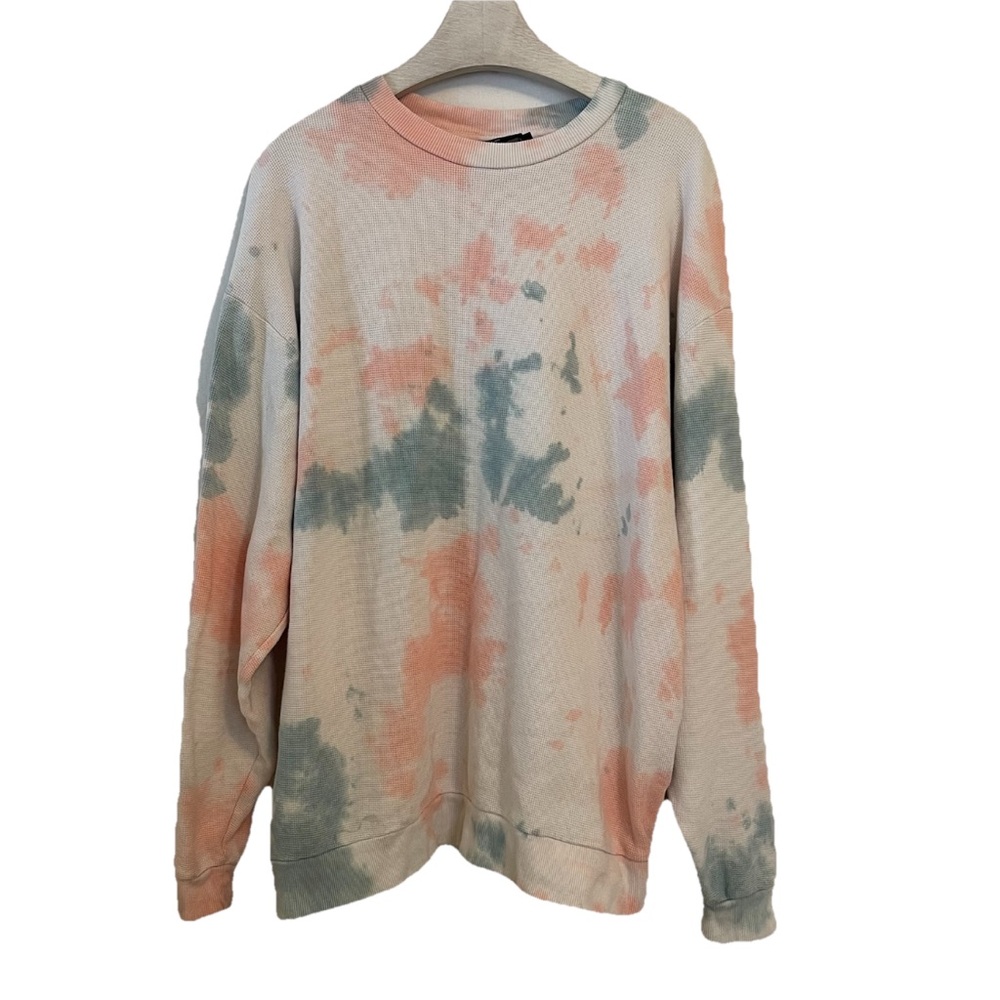 ASOS Design Sweatshirt Pullover Large Oversized Waffle Tie Dye Men’s Festival